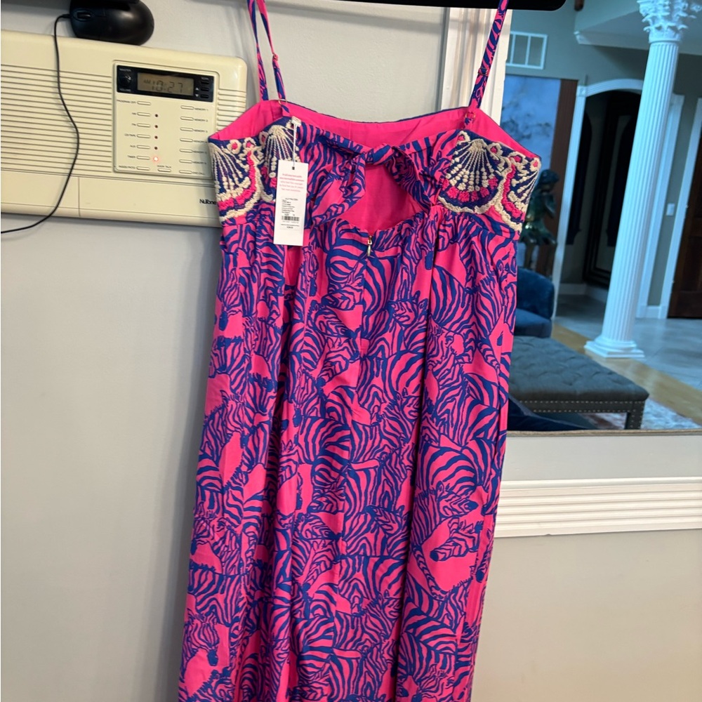 Lilly Pulitzer Pink and Blue Embroidered Dress
